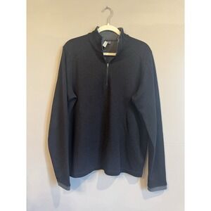 Ibex Merino Wool Sweater 1/4 Zip Pullover Mens Med Black Outdoors Made In USA